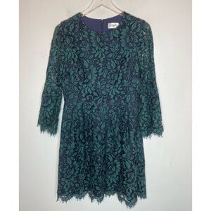 Eliza J Fit Flare Lace Overlay Dress. Size 8